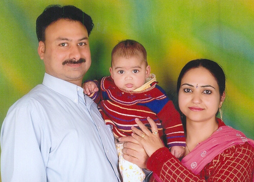 Rajesh Koul with wife Nimerta and son Luvneek